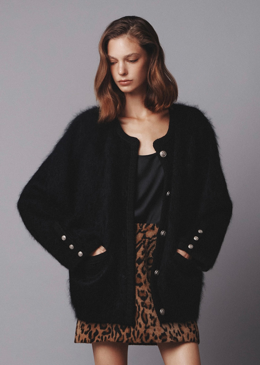 Elborn | Mond Mohair Knit Jacket (Black)