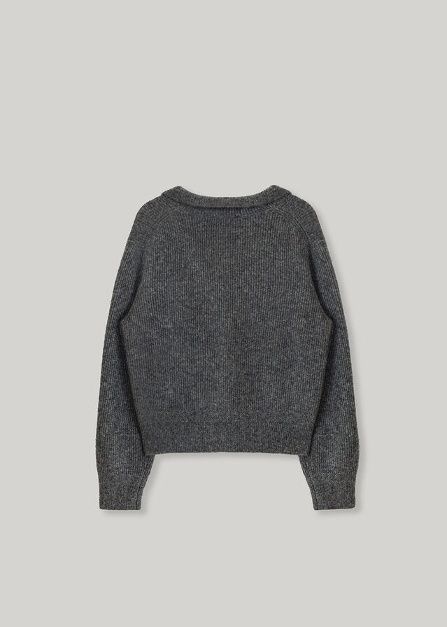 ELBORN | Dion Cashmere Knit Jacket (Charcoal)