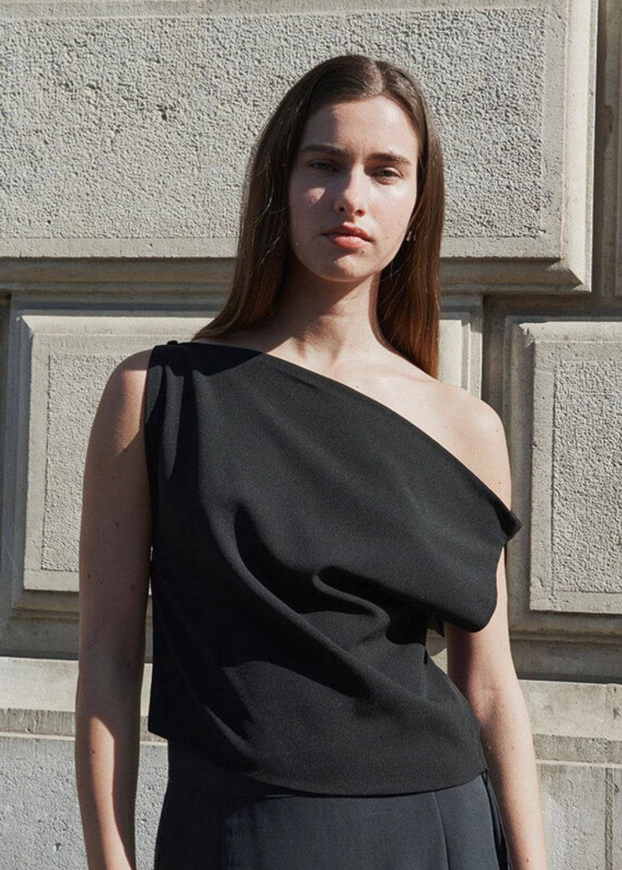 LEHA |  Rony Draped  Crepe Top (2 Colors) Expected ship to 06/27/2025