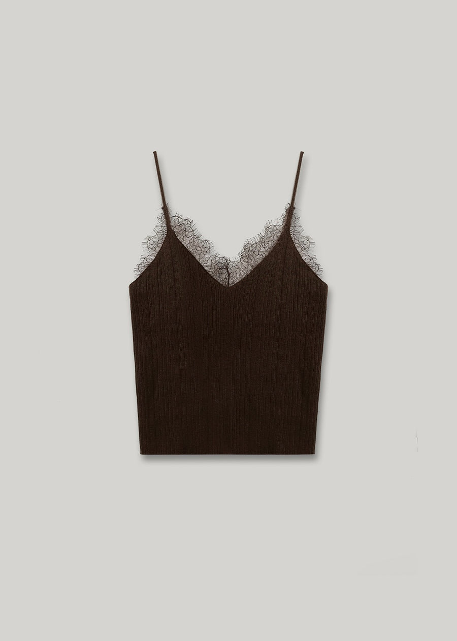 ELBORN | Lace Wool Knit Cardigan Set-up (Brown) Expected ship to 11/07/2025