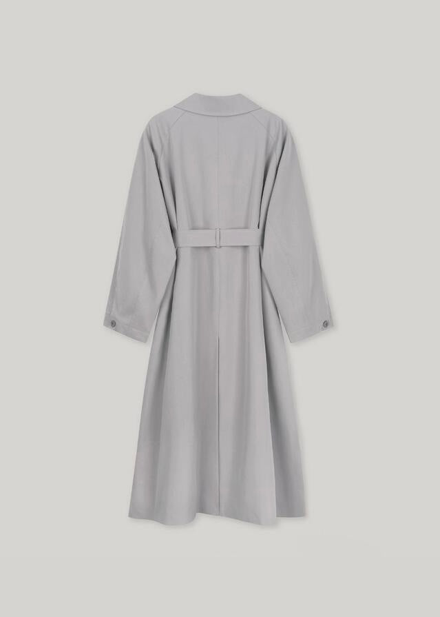 ELBORN | Martha Belted Trench Long Coat (Grey)