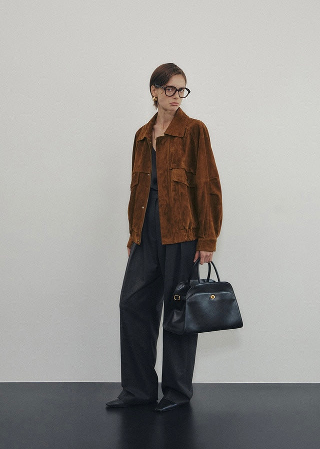 ELBORN | Nao Pleats Wool Slacks (Charcoal)