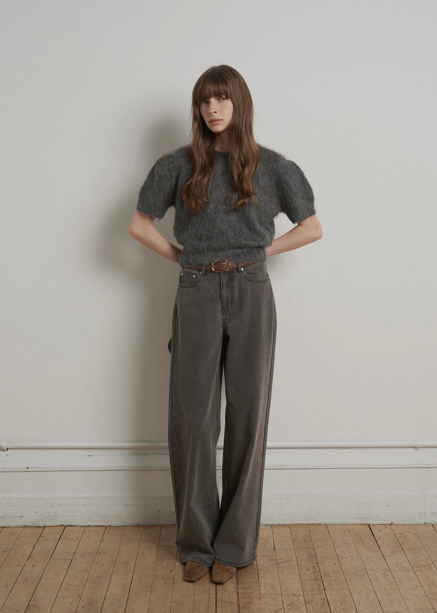ELBORN | Nova Alpaca Knit Top (Charcoal)