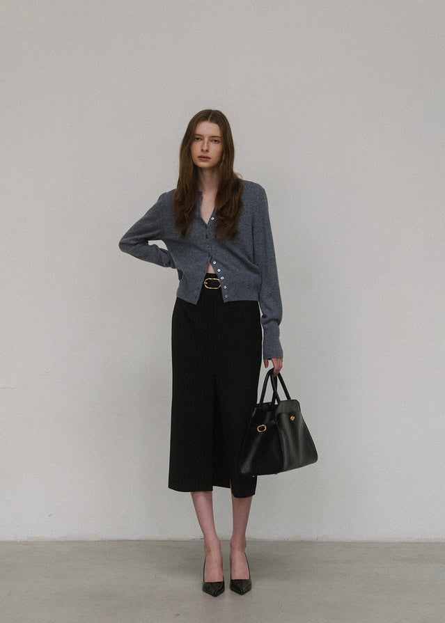 [2ND] ELBORN | Harvey Cashmere Silk Cardigan (Grey)