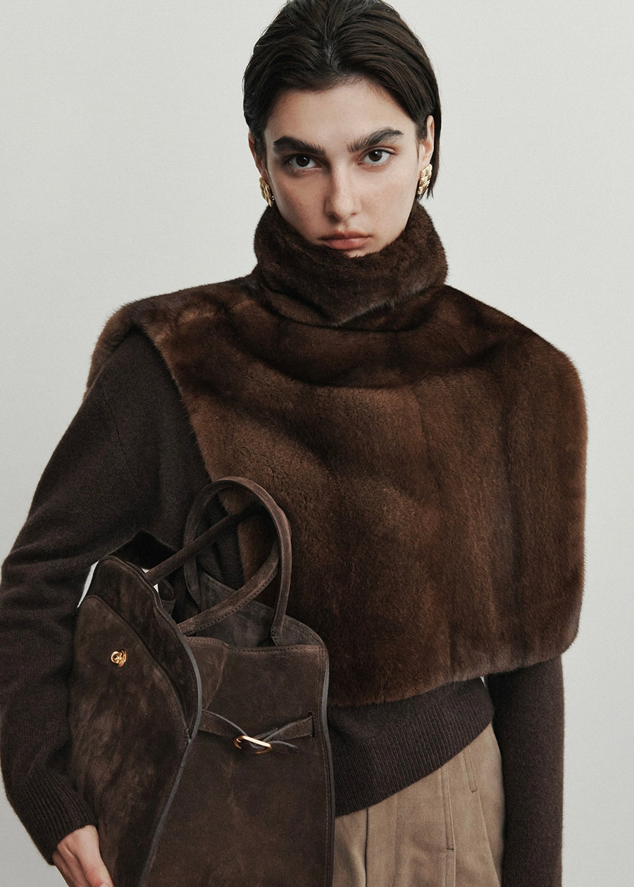 ELBORN | [Earlybird 10%] Rochelle Mink Fur Vest (Brown) Expected ship to 12/12/2025