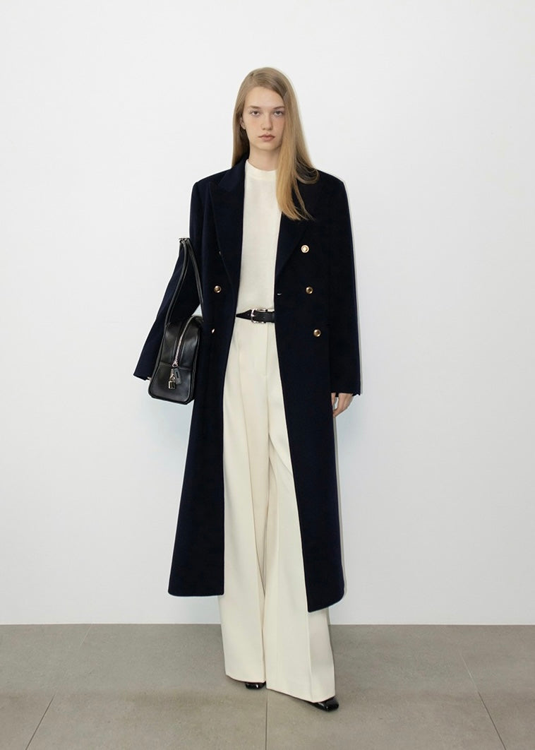LEHA | Fonte Wool-Cashemere Blended Coat (Dark Navy)