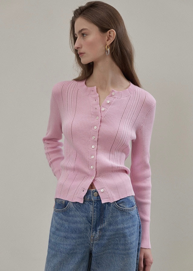Elborn | Sage Knit Cardigan (Pink)