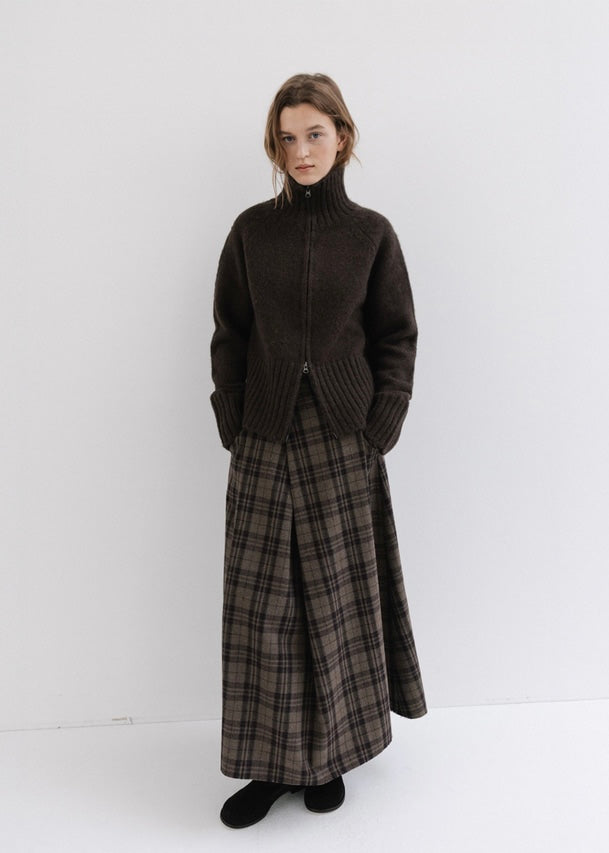 MOIA | Turtleneck Zip-Up Knit (Brown) Expected ship to 12/12/2025