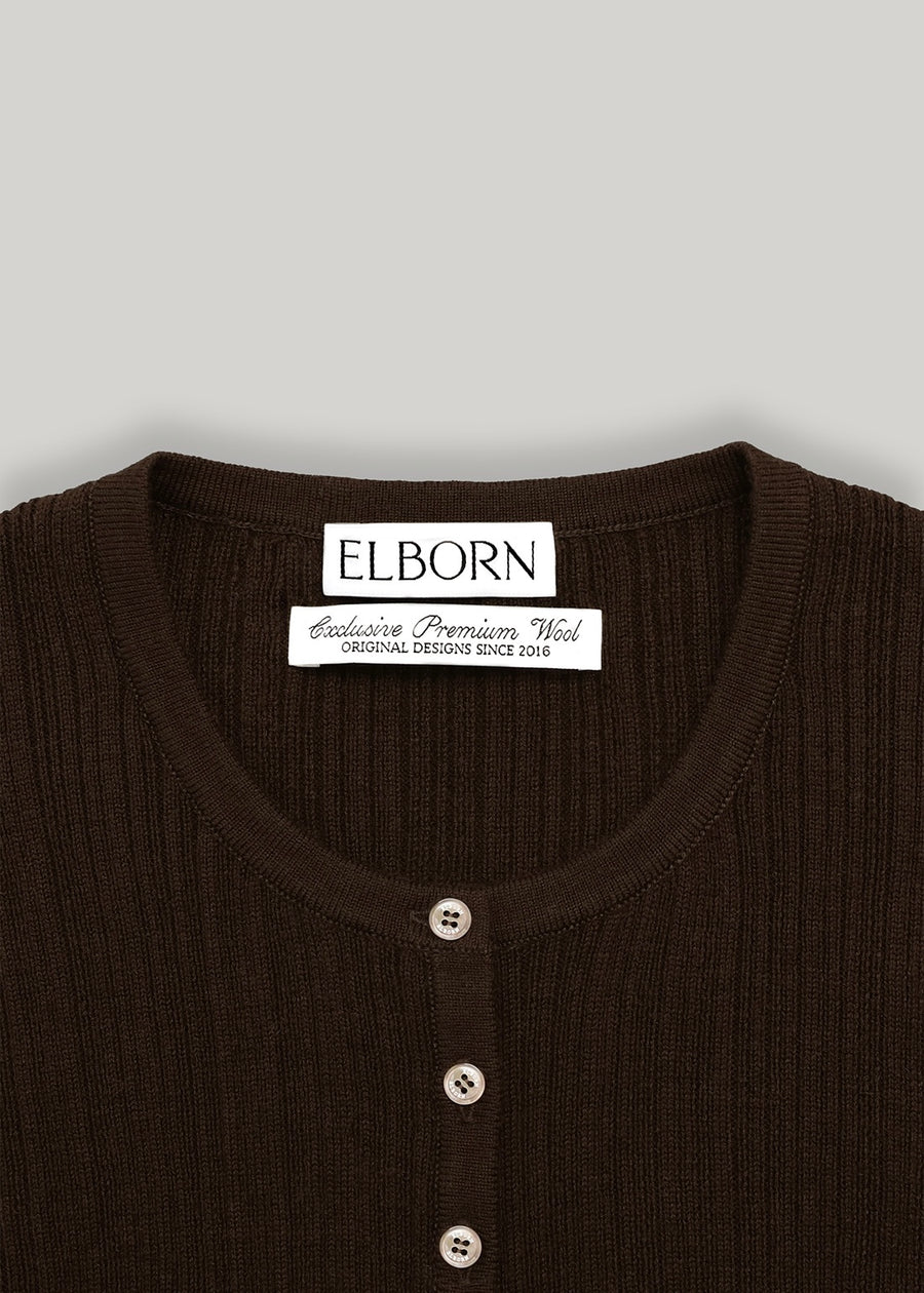 ELBORN | Lace Wool Knit Cardigan Set-up (Brown) Expected ship to 11/07/2025