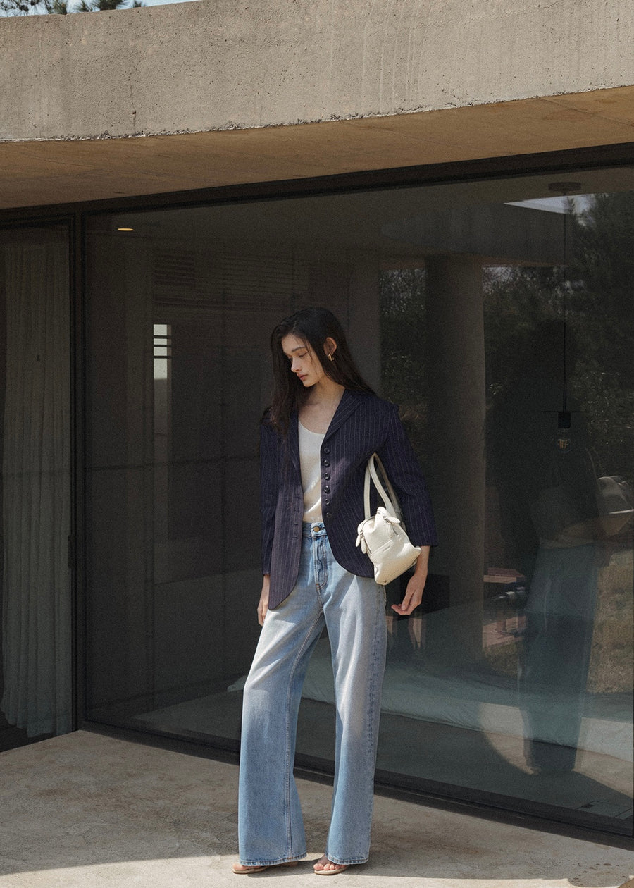 ELBORN | Diamo Linen Jacket (Navy Stripe) Expected ship to 05/30/2025