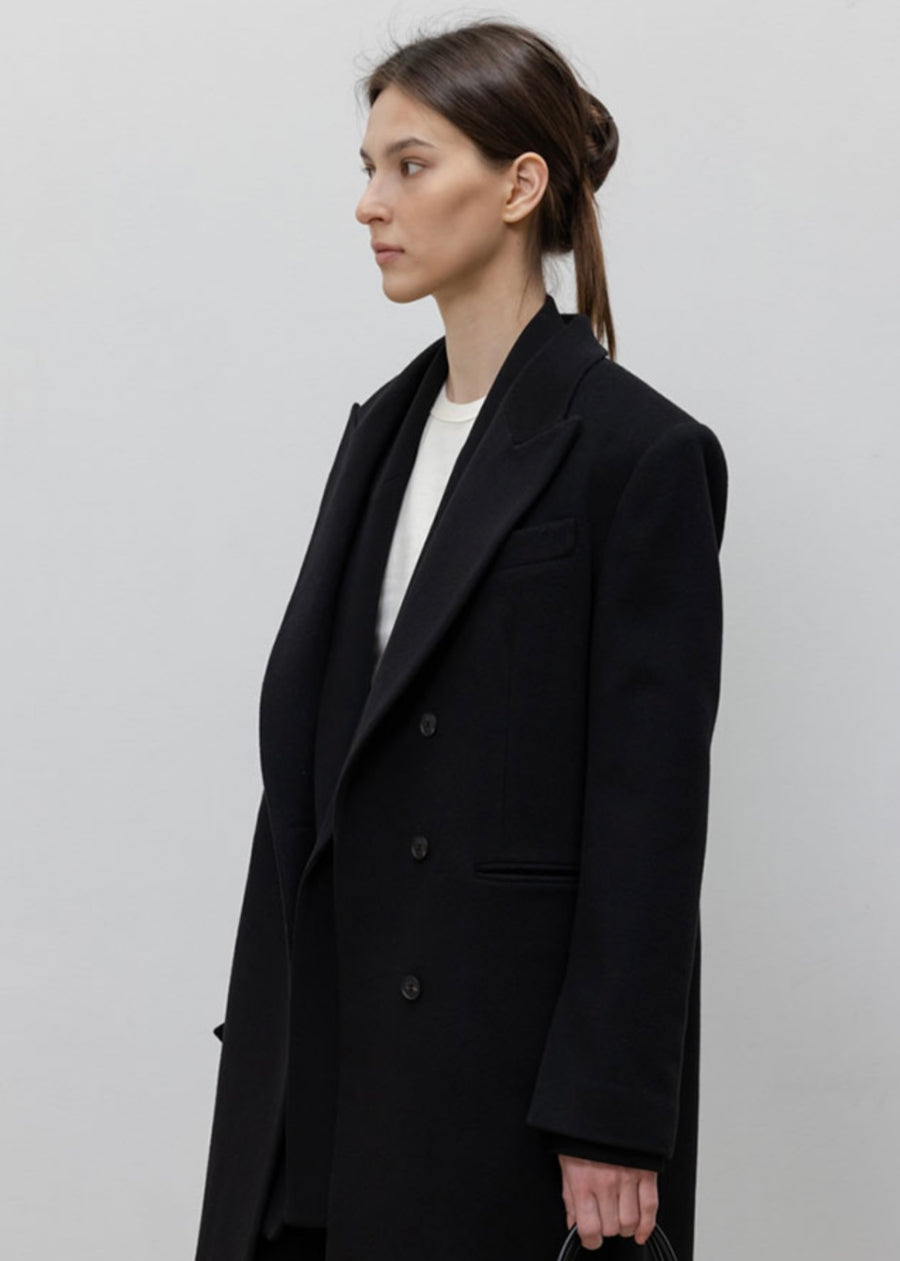 LEHA |  Charlotte Wool-Cashemere Blended Coat (Black) Expected ship to 11/29/2025
