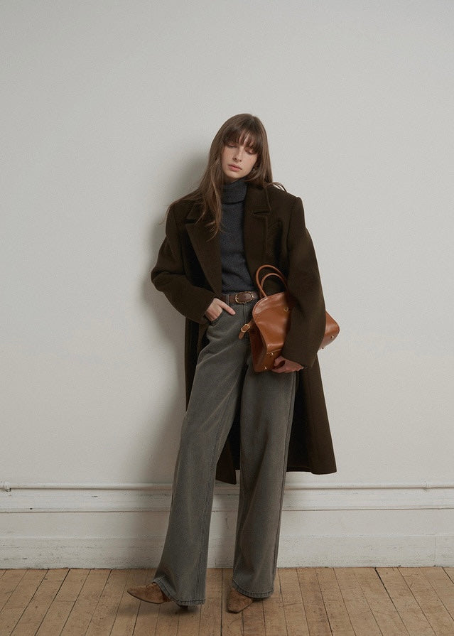 [3rd] ELBORN | Apollo Wide Denim Pants (Grey)