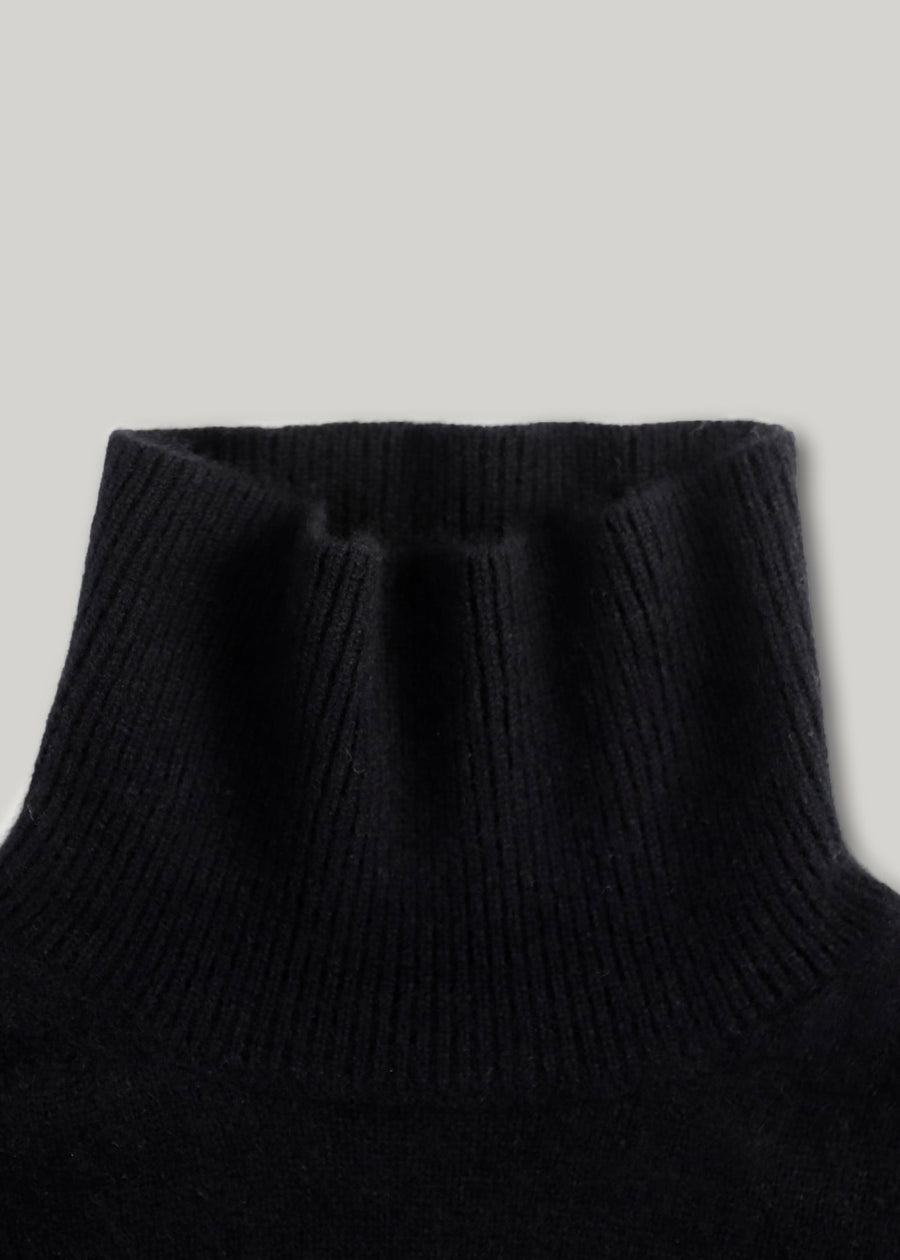 ELBORN | Becky Cashmere 100% High-neck Sweater (Black)