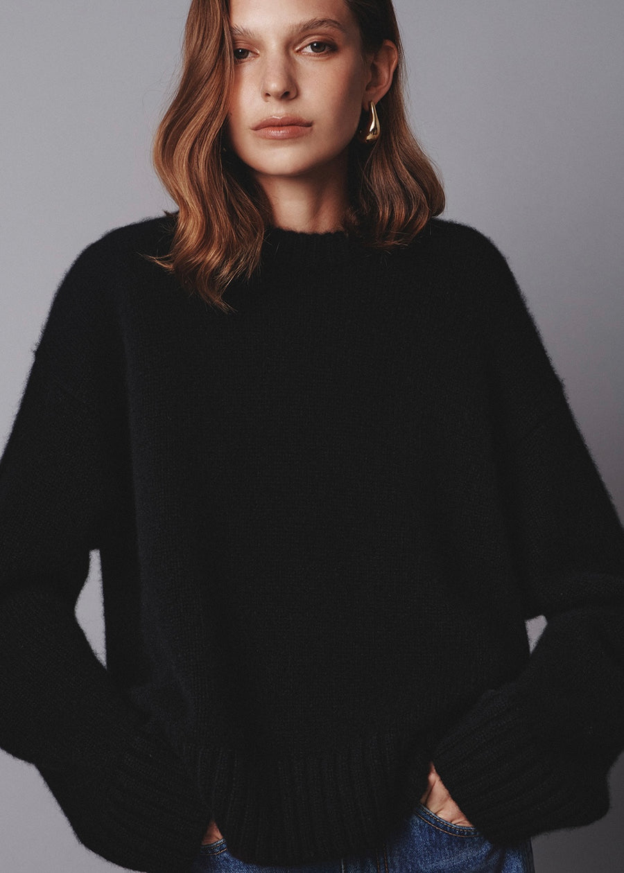 Elborn | May Cashmere Sweater (Black) Expected ship to 10/31/2025