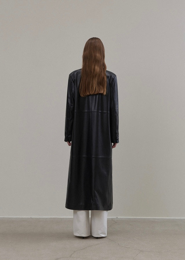 ELBORN | Kye Leather Long Jacket (Black)