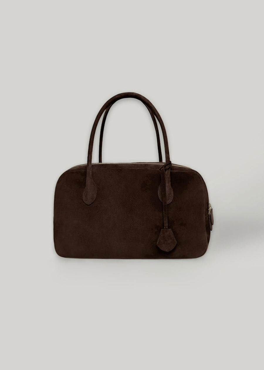 5% OFF-ELBORN | Bonner Square Suede Bag (Brown)