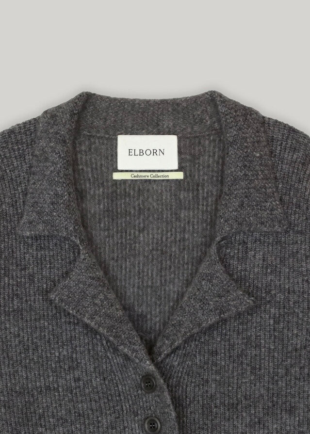 ELBORN | Dion Cashmere Knit Jacket (Charcoal)