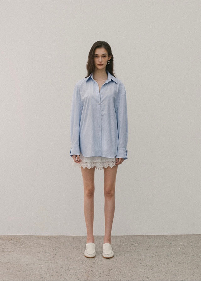 Elborn | Baron Over-Sized Shirt (Blue)