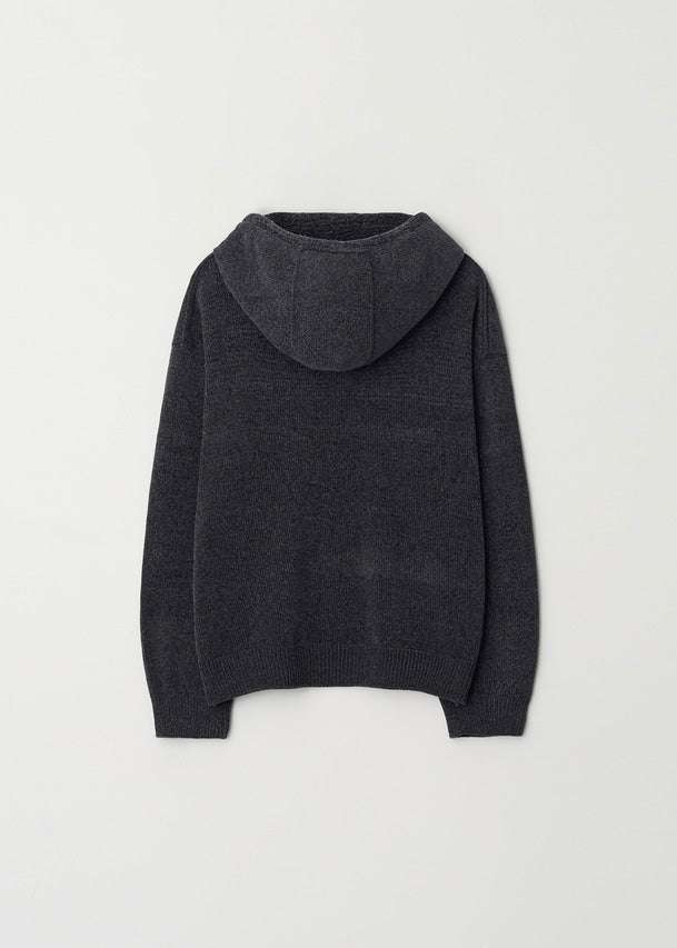 MOIA | Velvet Knit Hoodie (Slate Blue) Expected ship to 12/12/2025