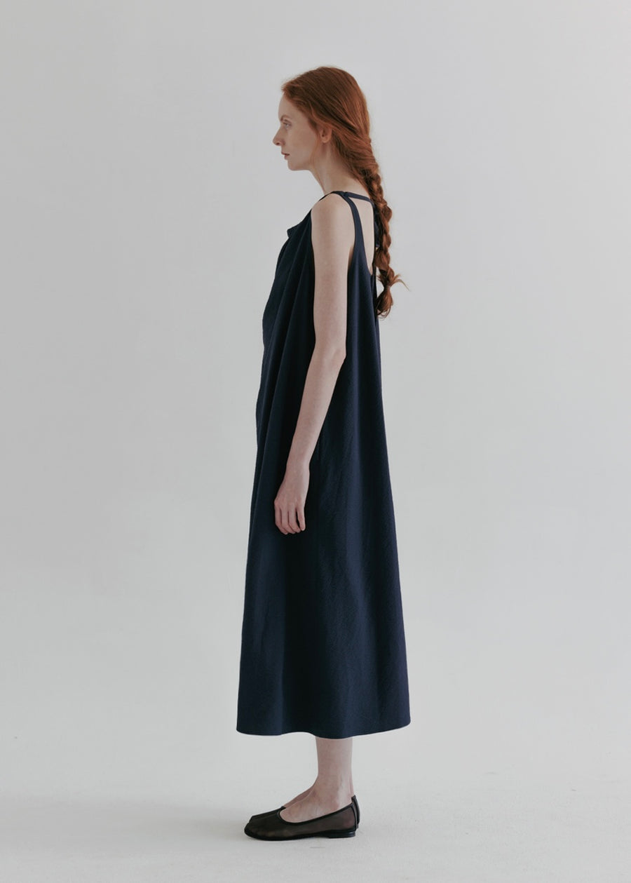 2nd MOIA | Seersucker Dress (Navy)