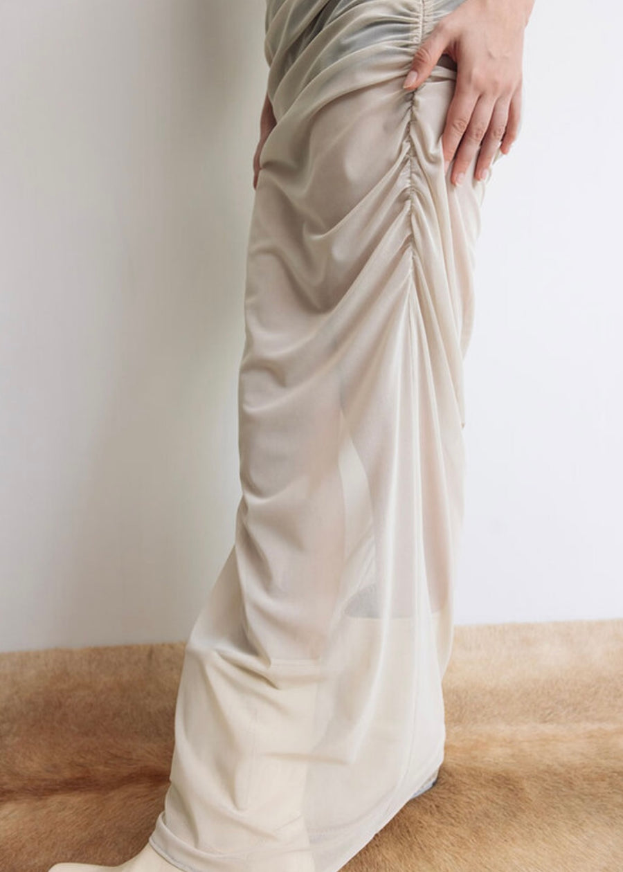 LEHA | Sophia Sheer Mesh Skirt (Porcelain)