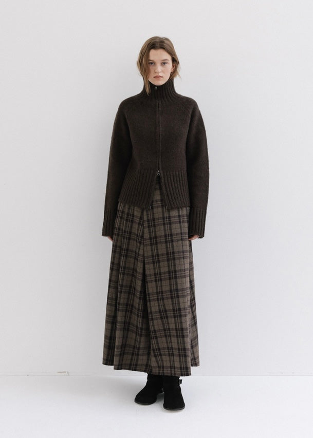 MOIA | Turtleneck Zip-Up Knit (Brown) Expected ship to 12/12/2025