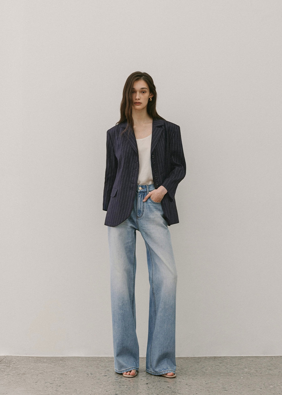 ELBORN | Diamo Linen Jacket (Navy Stripe) Expected ship to 05/30/2025