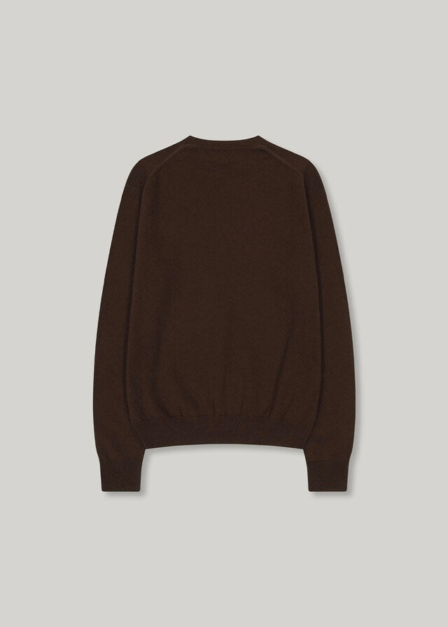 Elborn | Tiana V-neck Knit Top (Brown)