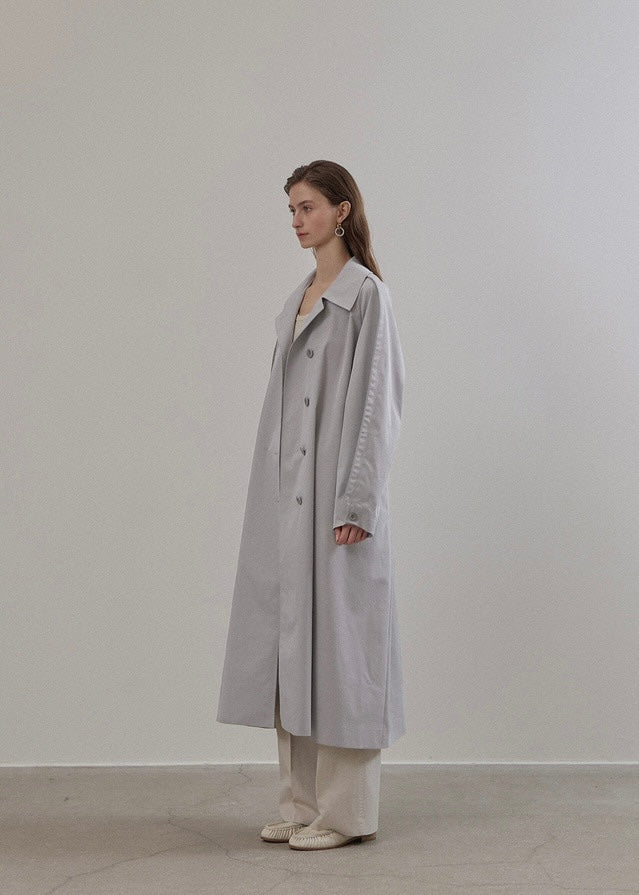 ELBORN | Martha Belted Trench Long Coat (Grey)