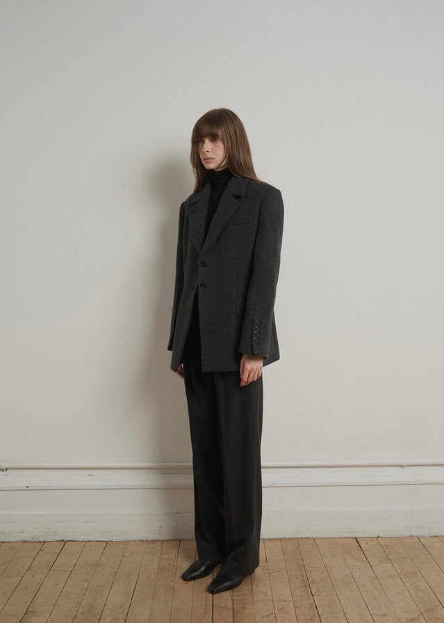 ELBORN | Allison Wool Half Coat (Charcoal)