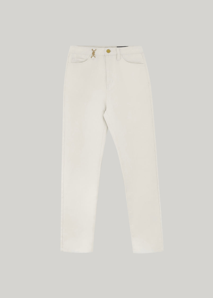 ELBORN | Sofie Slim Straight Denim Pants (Ivory)