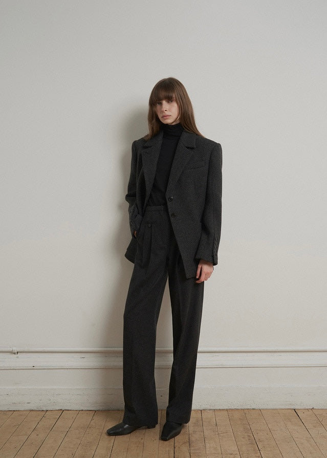 ELBORN | Allison Wool Half Coat (Charcoal)