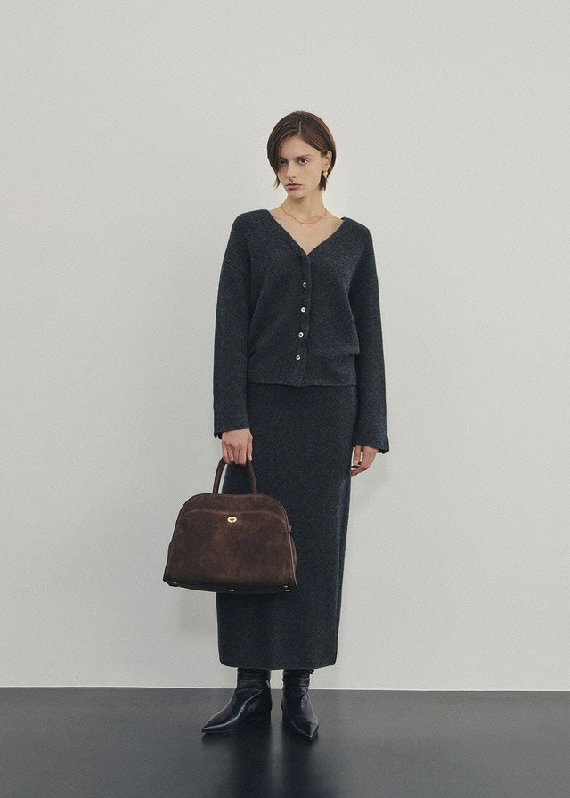 ELBORN | Elyra Wool Knit Skirt (Charcoal)