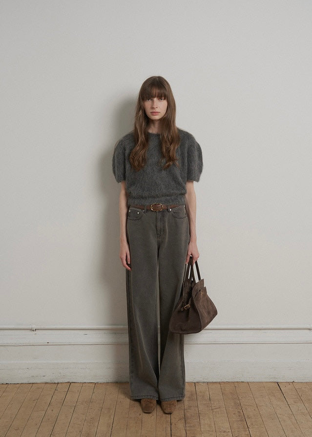 ELBORN | Nova Alpaca Knit Top (Charcoal)