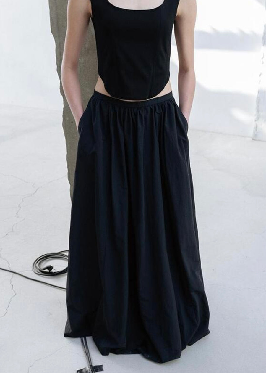 LEHA | Cedric Gathered Maxi Skirt (Black)