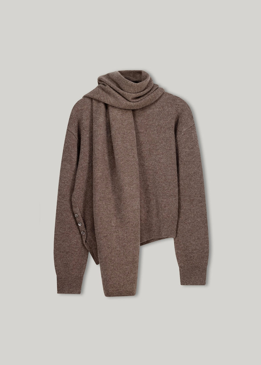ELBORN | Aube Muffler Wool Knit Set-up (Mocha)