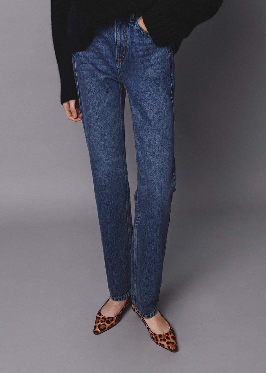 ELBORN | Emilin Straight Denim Pants (Blue)
