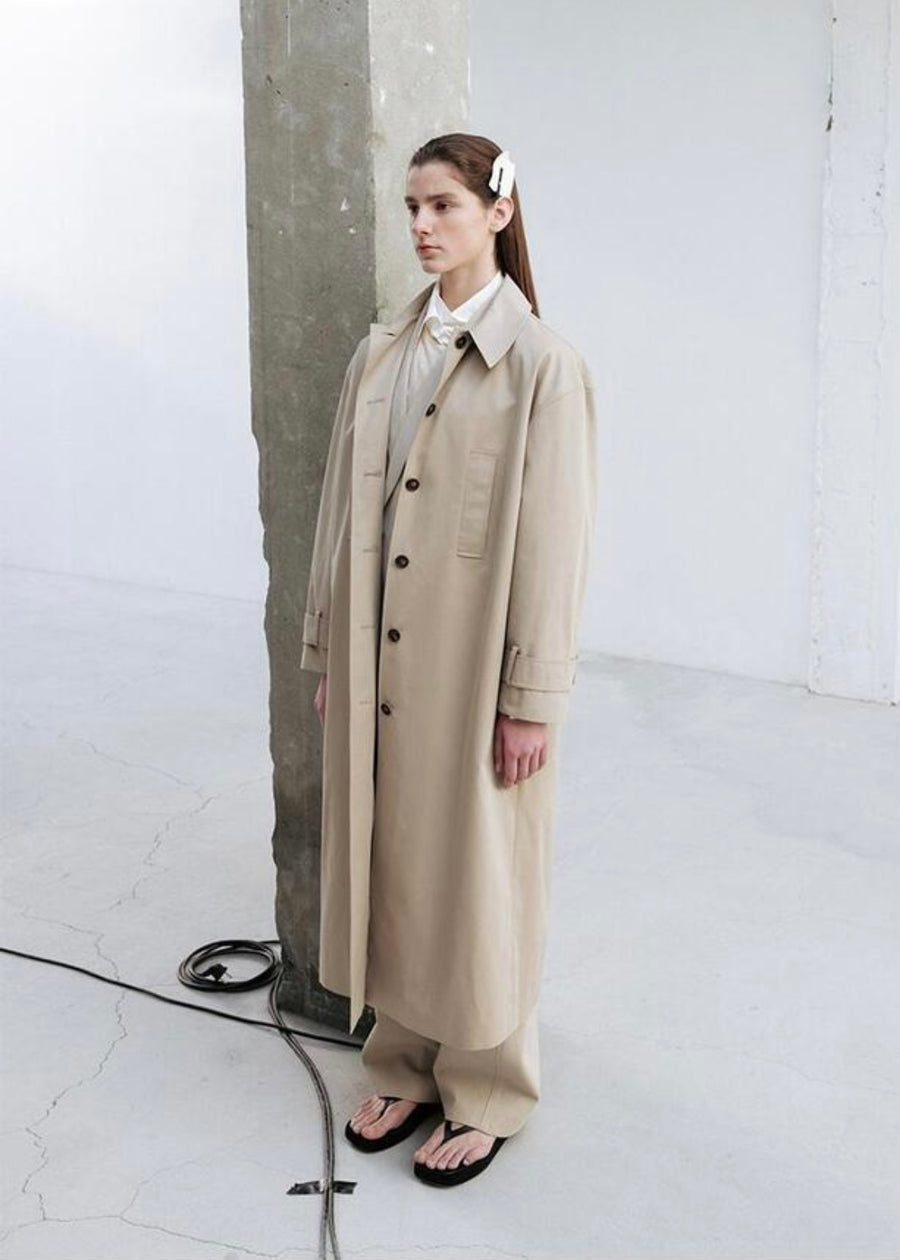 LEHA | Maisie Oversized Scarf Detail  Trench Coat (Beige)