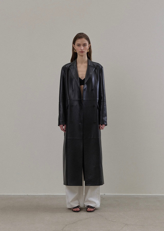 ELBORN | Kye Leather Long Jacket (Black)