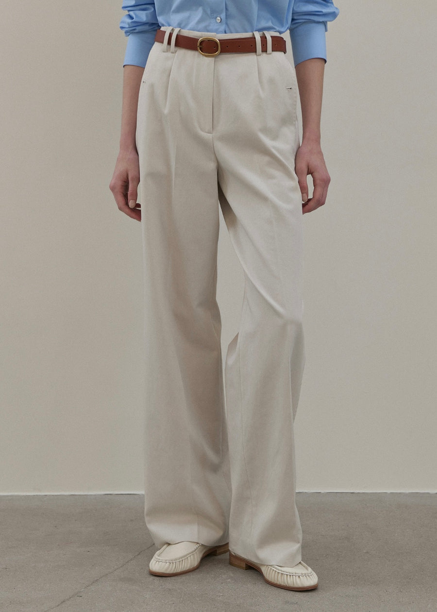 ELBORN | Sandra Cotton Slacks (Stone)