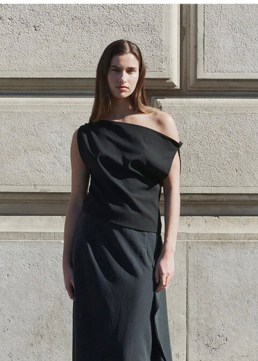 LEHA |  Rony Draped  Crepe Top (2 Colors) Expected ship to 06/27/2025