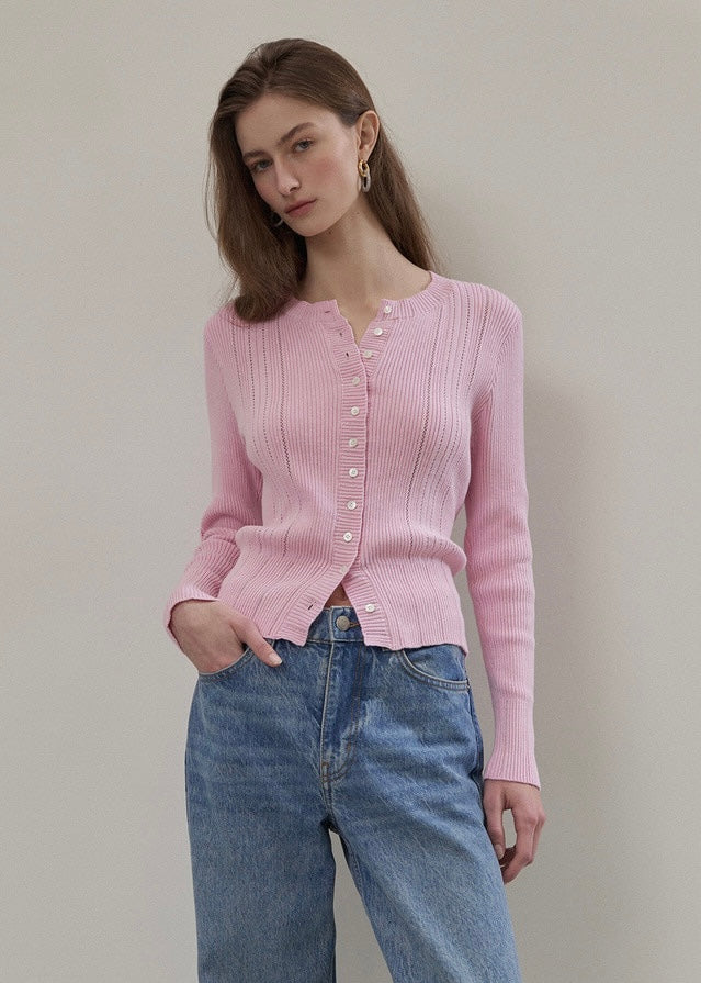 Elborn | Sage Knit Cardigan (Pink)