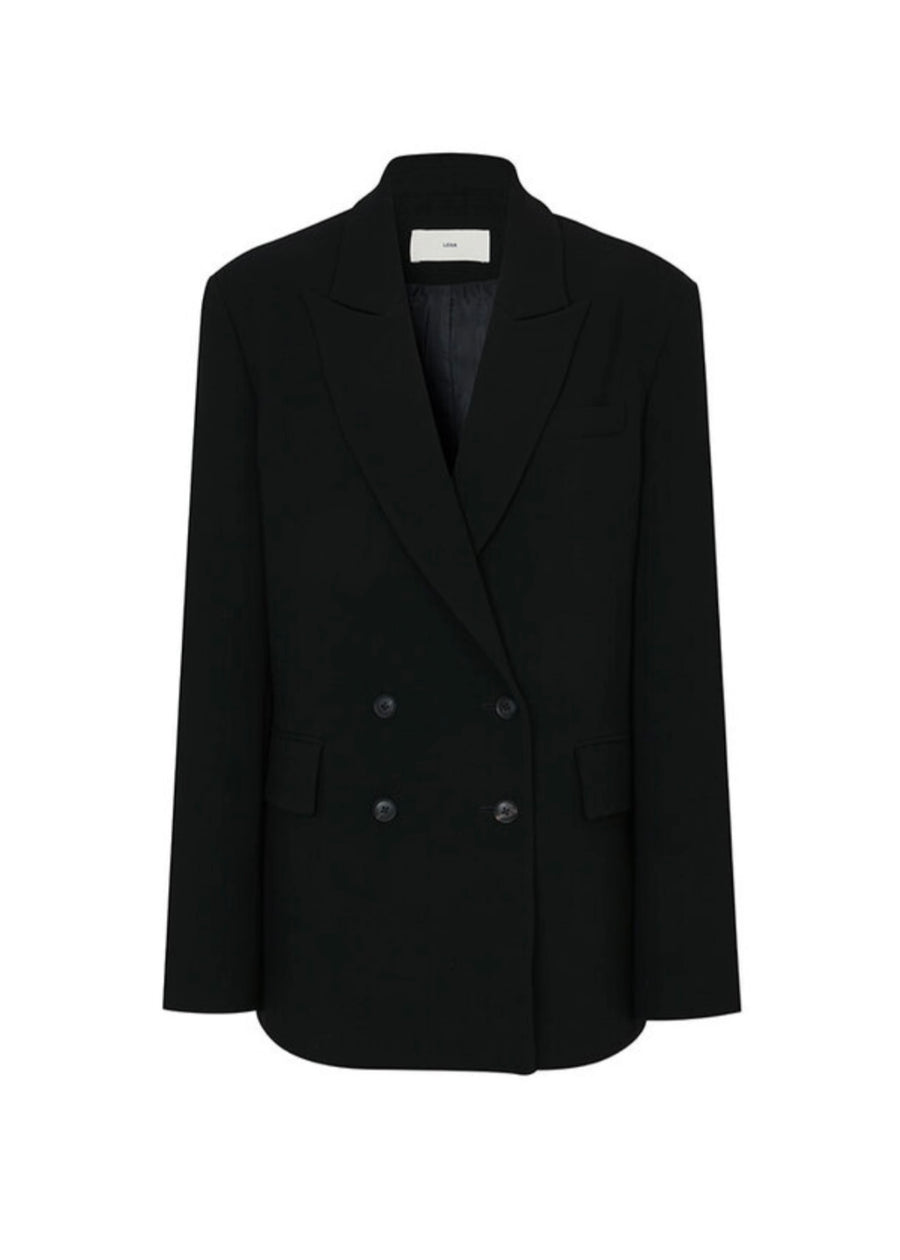 LEHA |  Caroline Double Breasted Wool Blazer (Black)