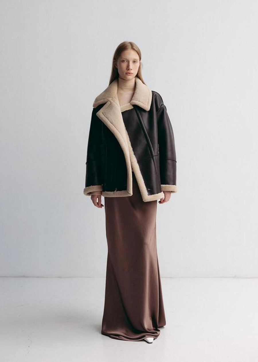 [PRE-ORDER] LEHA | Rosewood Reversible Shearling Jacket (Brown)
