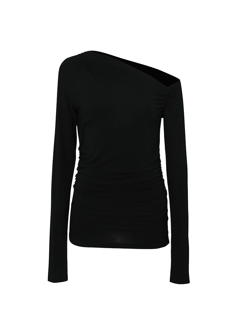 LEHA | Emile Asymmetric Jersey Top (Black)