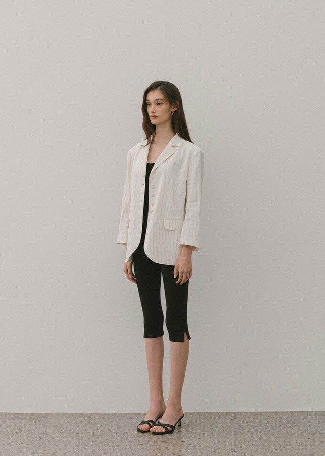 ELBORN | Diamo Linen Jacket (Ivory Stripe)