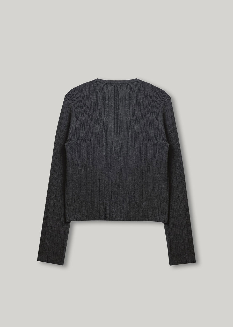 ELBORN | Lace Wool Knit Cardigan Set-up (Charcoal) Expected ship to 11/07/2025