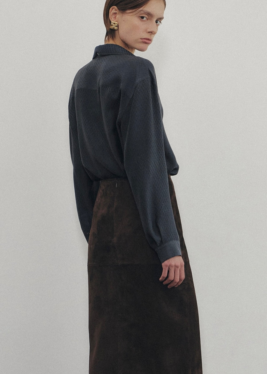 ELBORN | Lavina Suede Skirt (Brown) Expected ship to 09/12/2025