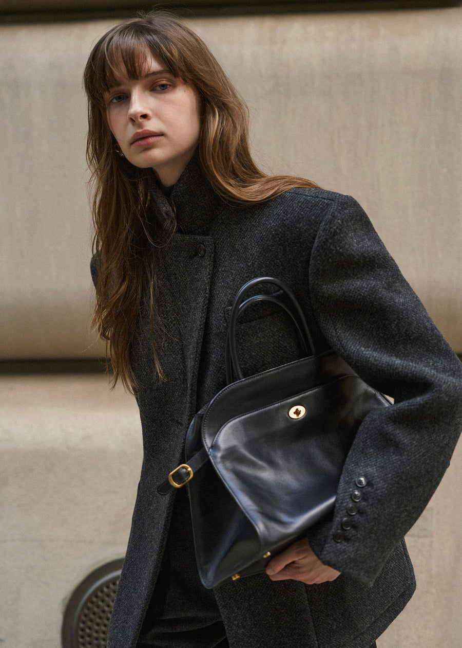 ELBORN | Allison Wool Half Coat (Charcoal)