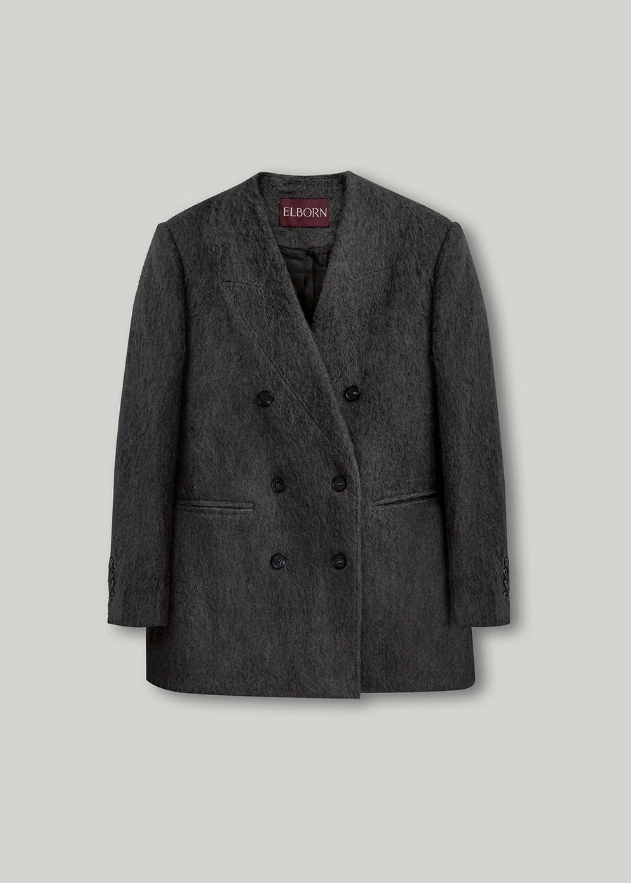 ELBORN | Auden Alpaca Half Coat (Charcoal)